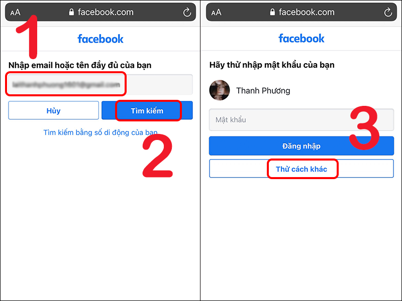 Khôi phục mật khẩu Facebook